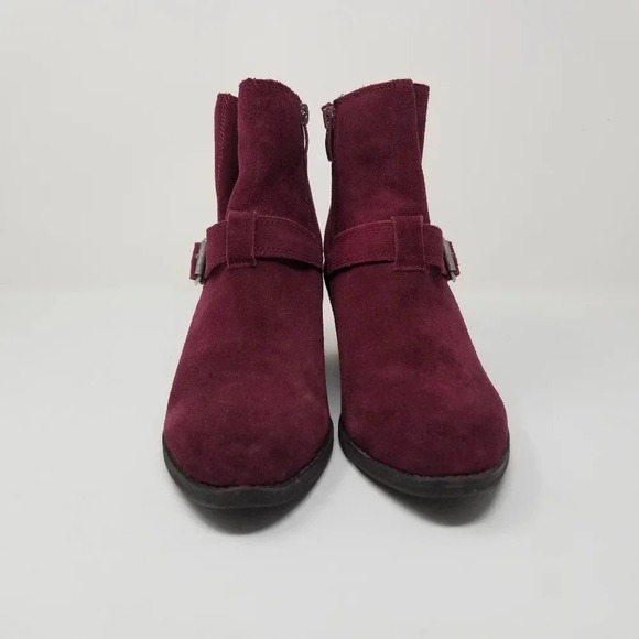 Very Volatile Melina Burgundy Suede Leather Boots 8 - Picture 2 of 9